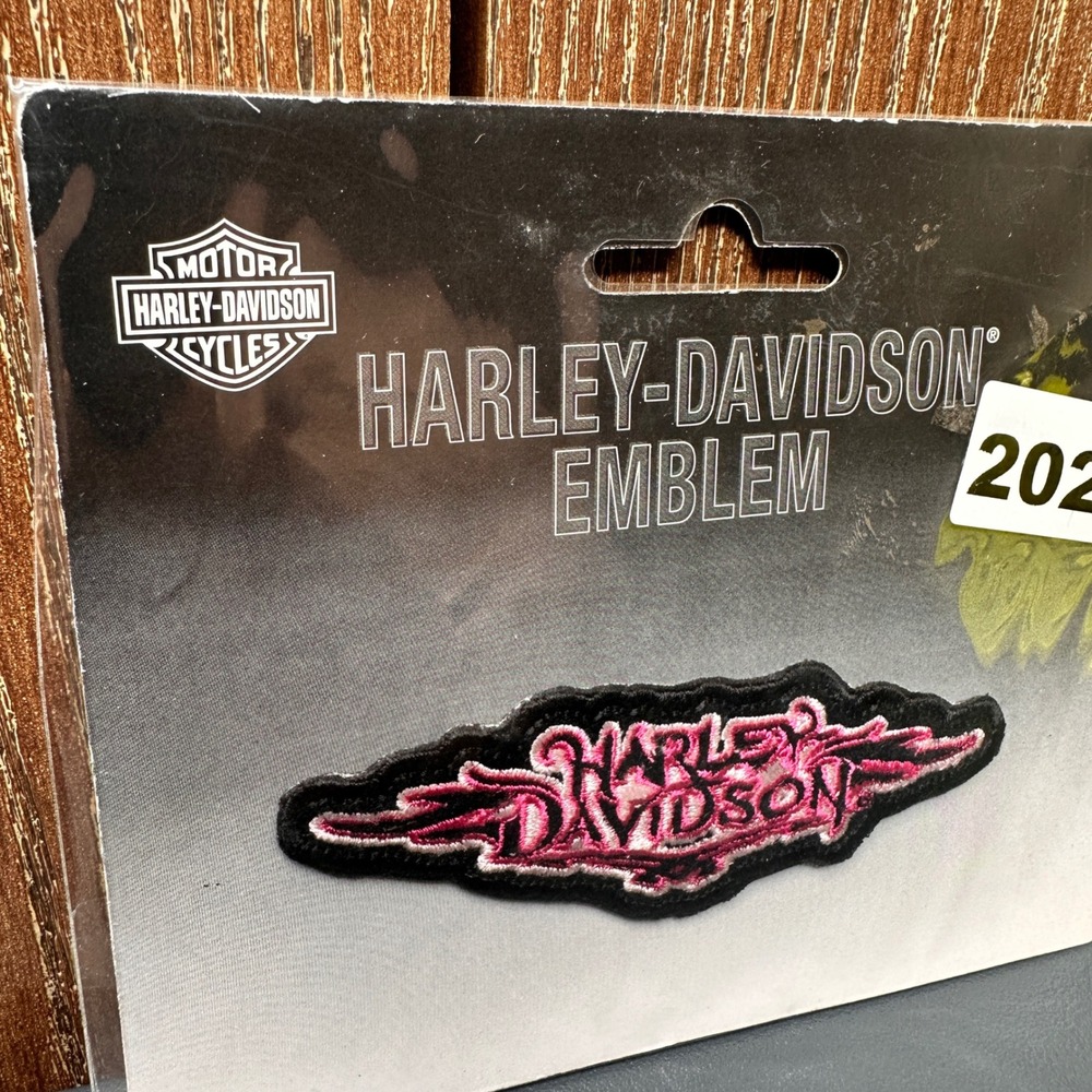 NEW 2005 Harley-Davidson Pink 4" Winged Logo Embroidered Patch Emblem Biker Y2K - Picture 2 of 7